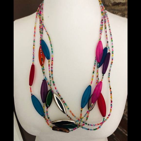 Stone Multistrand Necklace - Picture 2 of 2